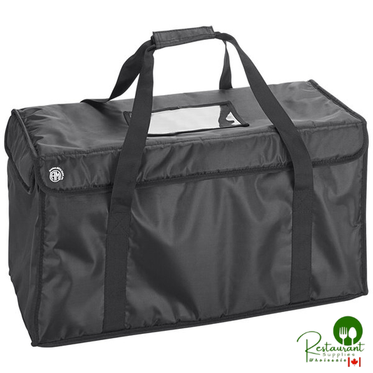 Prime BLDB2412 Deluxe Black Polyester Insulated Delivery Bag, 24" x 12" x 12"