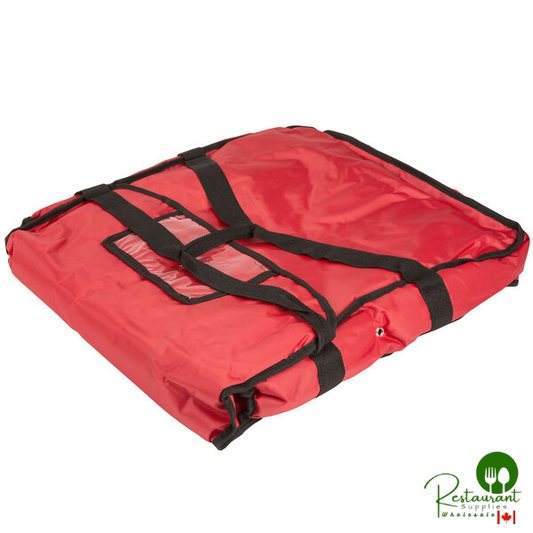 Prime PBDX2005 Standard Red Nylon Pizza Delivery Bag, 20" x 20" x 5" - Holds Up To (2) 18" Pizza Boxes