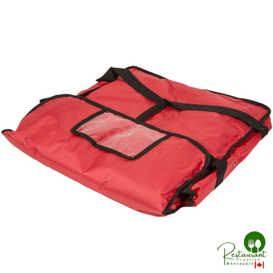 Prime PBDX1805 Standard Red Nylon Pizza Delivery Bag, 18" x 18" x 5" - Holds Up To (2) 16" Pizza Boxes