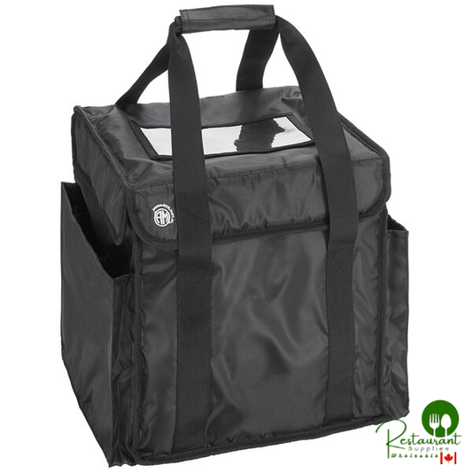 Prime BLDB1212 Deluxe Black Polyester Insulated Delivery Bag, 12" x 12" x 12"