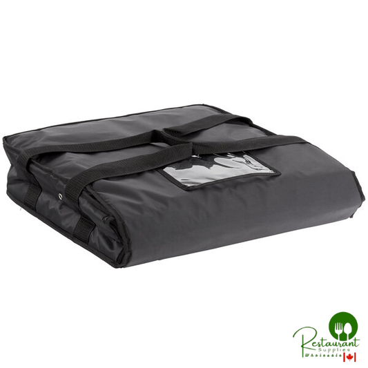 Prime BLDX2005 Deluxe Black Polyester Pizza Delivery Bag, 20" x 20" x 5" - Holds Up To (2) 18" Pizza Boxes