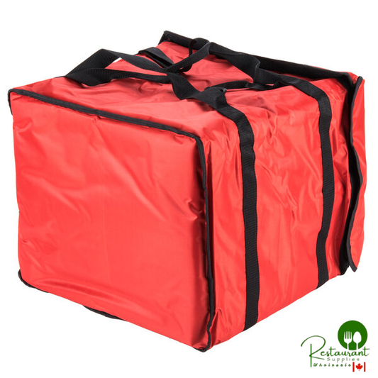Prime PB1914 Standard Red Nylon Pizza Delivery Bag with Rack, 19" x 19" x 14" - Holds Up To (6) 18" Pizza Boxes