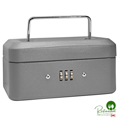 Barska CB11782 6" x 4 1/2" x 3 1/8" Extra Small Gray Steel Cash Box with Combination Lock and Handle