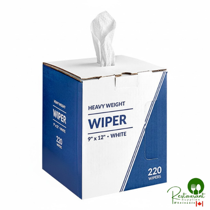 9" x 12" White Heavy Weight Industrial Wiper with Center Pull Pop-Up Box By Prime - 1,760/Case