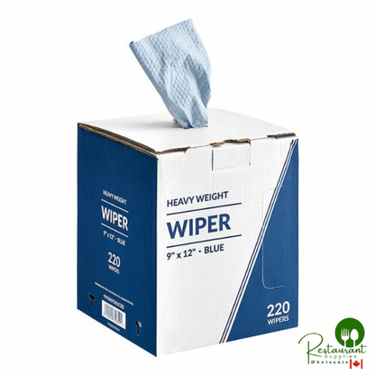 9" x 12" Blue Heavy Weight Industrial Wiper with Center Pull Pop-Up Box By Prime - 1,760/Case