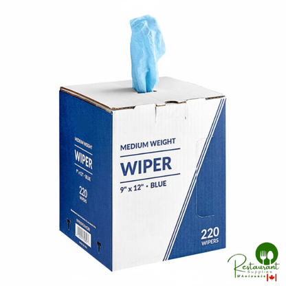 9" x 12" Blue Medium Weight Industrial Wiper with Center Pull Pop-Up Box By Prime - 1,760/Case