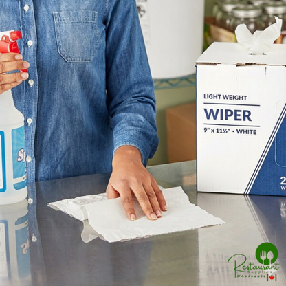 9" x 11 1/2" White Light Weight Industrial Wiper with Center Pull Pop-Up Box By Prime - 1,760/Case