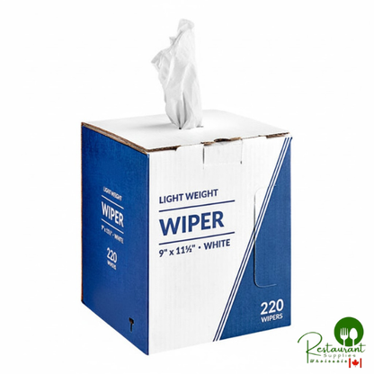 9" x 11 1/2" White Light Weight Industrial Wiper with Center Pull Pop-Up Box By Prime - 1,760/Case