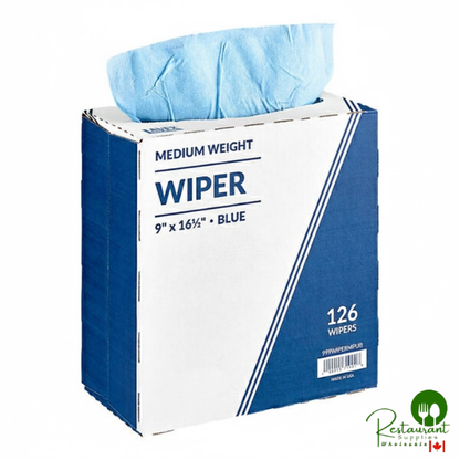 9" x 16 1/2" Blue Medium Weight Industrial Wiper with Pop-Up Box By Prime - 1,260/Case