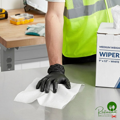 9" x 12" White Medium Weight Industrial Wiper with Center Pull Pop-Up Box By Prime - 1,760/Case