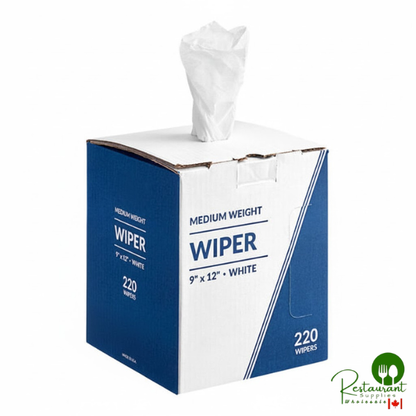 9" x 12" White Medium Weight Industrial Wiper with Center Pull Pop-Up Box By Prime - 1,760/Case