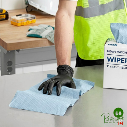 9" x 16 1/2" Blue Heavy Weight Industrial Wiper with Pop-Up Box By Prime - 400/Case