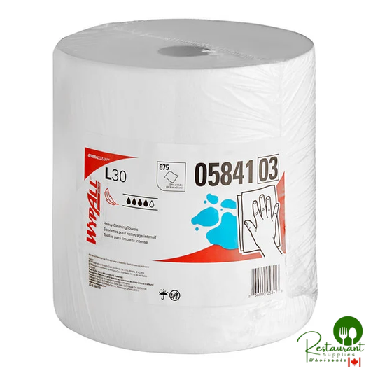 WypAll® 05841 L30 12 1/4" x 12 7/16" White Light-Duty Wiper - 875/Roll