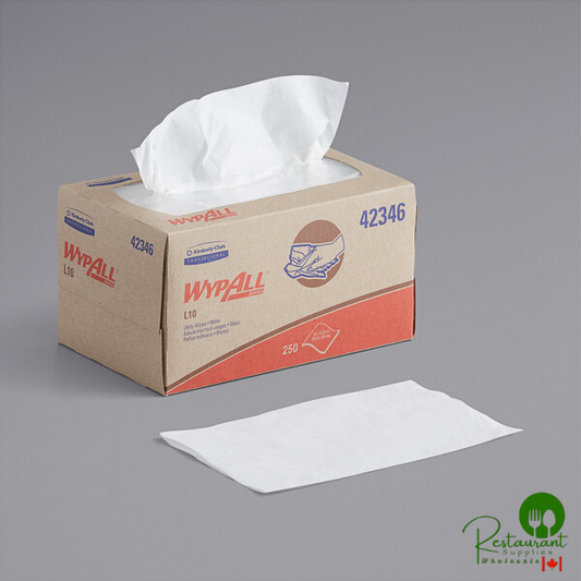 WypAll® L10 9" x 10 1/4" White All-Purpose Wiper - 6,000/Case