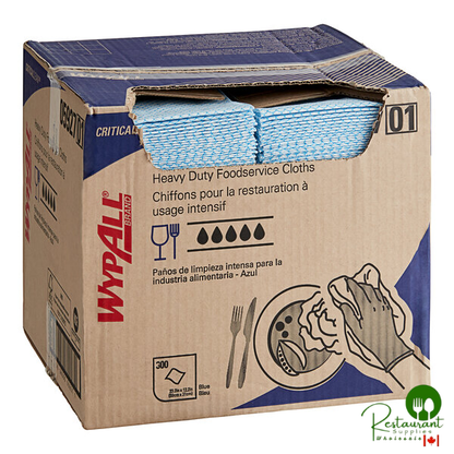 WypAll® CriticalClean 12 5/16" x 23 5/16" Blue Heavy-Duty Foodservice Wiper - 300/Case