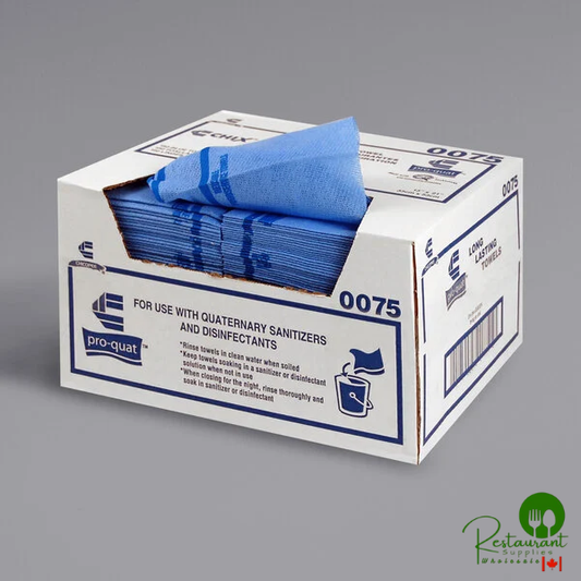 Chicopee 0075 Chix® Pro-Quat 13" x 21" Blue Heavy-Duty Foodservice Towel - 150/Case