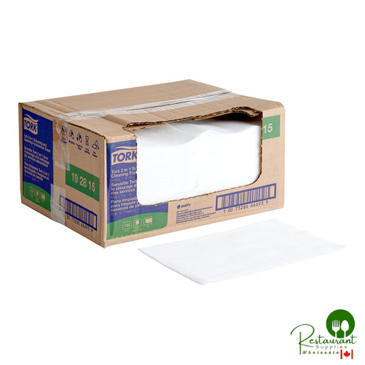 Tork 13" x 21" 2-in-1 Scouring and Cleaning White Food Service Towel - 120/Case