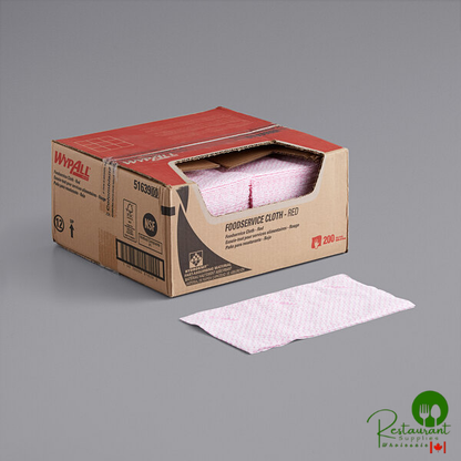 WypAll® 12 1/2" x 23 1/2" Red Foodservice Wiper - 200/Case