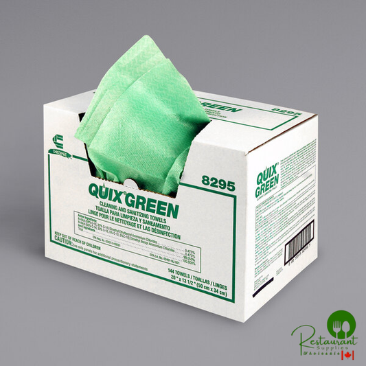 Chicopee 8295 Quix 13 1/2" x 20" Green Medium-Duty Sanitizing and Cleaning Foodservice Towel - 144/Case