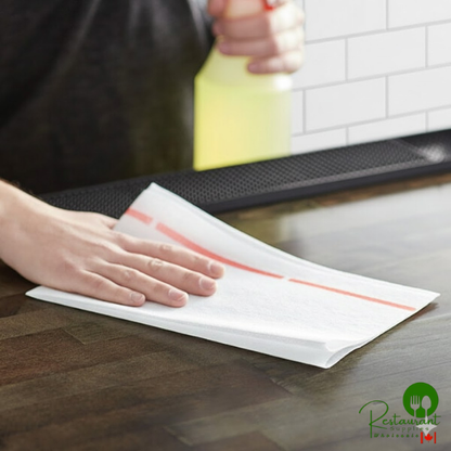 Chicopee 8230C Chix® All Day 13" x 21" White / Red Heavy-Duty Foodservice Towel - 200/Case