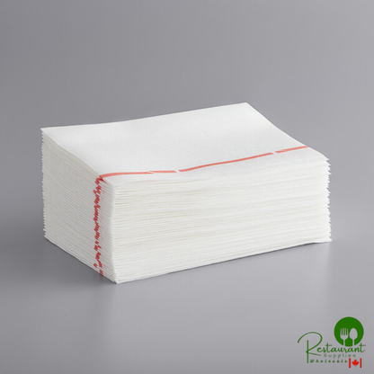 Chicopee 8230C Chix® All Day 13" x 21" White / Red Heavy-Duty Foodservice Towel - 200/Case