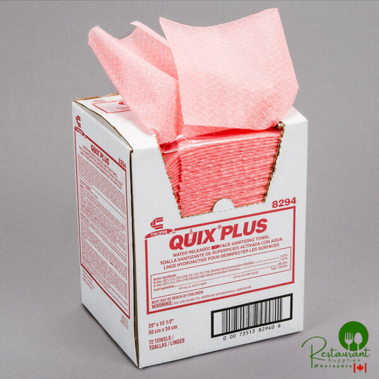 Chicopee 8294 Quix Plus 13 1/2" x 20" Pink Medium-Duty Sanitizing Foodservice Towel - 72/Case