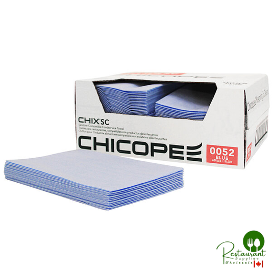 Chicopee 0052 Chix® SC 13" x 21" Blue Medium-Duty Foodservice Towel - 100/Case