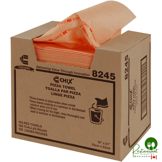 Chicopee 8245 Chix® 13" x 21" Red Medium-Duty Foodservice Pizza Towel - 100/Case