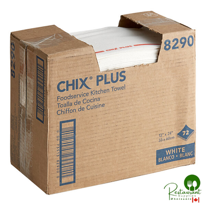 Chicopee 8290 Chix® 13" x 24" White / Red Heavy-Duty Foodservice Towel - 72/Case