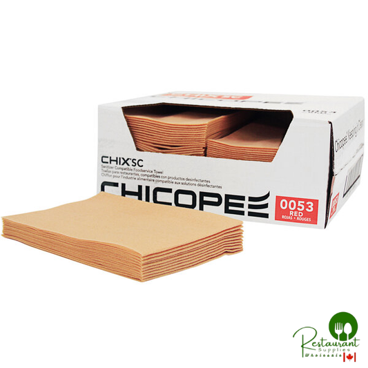 Chicopee 0053 Chix® SC 13" x 21" Red Medium-Duty Foodservice Towel - 100/Case