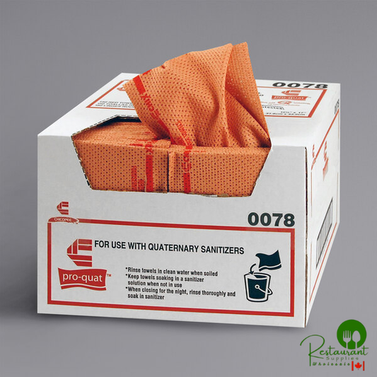 Chicopee 0078 Chix® Pro-Quat 12 1/4" x 17" Red Heavy-Duty Foodservice Towel with Red Print - 150/Case