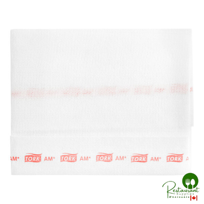 Tork 12" x 15" White and Red Striped Odor-Resistant Food Service Wiper W8 - 200/Case