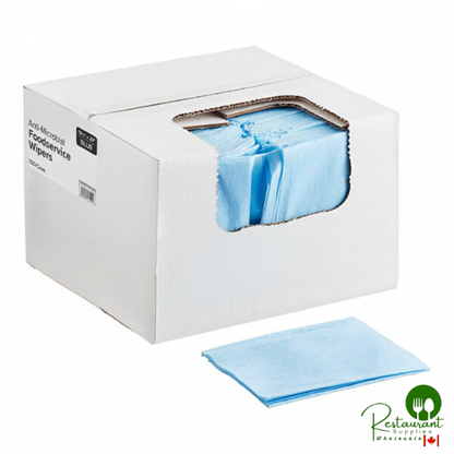13 1/2" x 20" Blue Medium-Duty Antimicrobial Foodservice Wiper By Prime - 150/Case