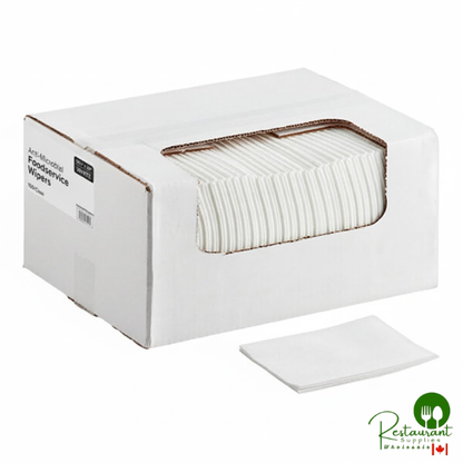 13 1/2" x 20" White Medium-Duty Antimicrobial Foodservice Wiper By Prime - 150/Case