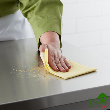 13 1/2" x 21" Crumb Snatcher Yellow Medium-Duty Foodservice Wiper By Prime - 150/Case