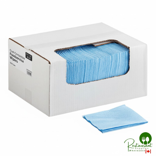 13 1/2" x 21" Blue Medium-Duty Quat Compatible Foodservice Wiper By Prime - 150/Case