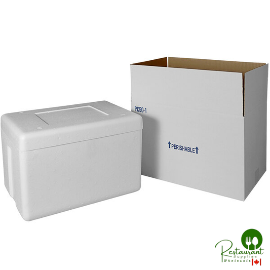 Insulated Shipping Box with Foam Cooler 19 1/2" x 12 1/2" x 12 1/2" - 1 1/2" Thick - 10/Case