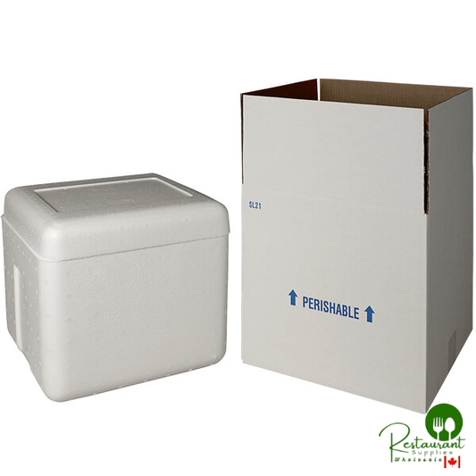 Insulated Shipping Box with Foam Cooler 12" x 12" x 12 1/4" - 1 1/2" Thick - 14/Case