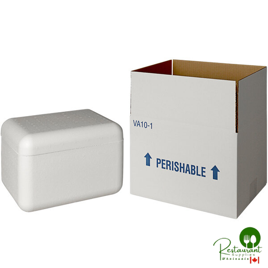 Insulated Shipping Box with Foam Cooler 10 3/8" x 7 7/8" x 6 1/2" - 1 1/2" Thick - 18/Case