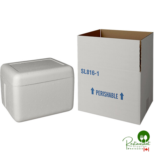 Insulated Shipping Box with Foam Cooler 12 1/8" x 10 5/8" x 8 5/8" - 1 1/2" Thick - 16/Case
