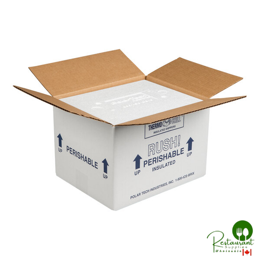 Polar Tech Thermo Chill Insulated Shipping Box with Foam Container 8" x 6" x 4 1/4" - 12/Case