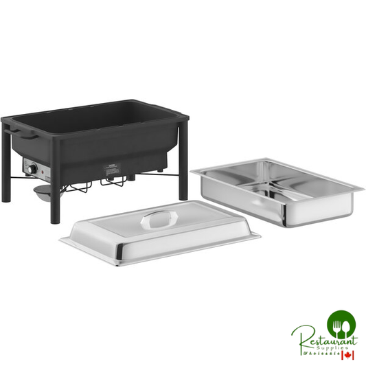 Acopa 8 Qt. Wrought Iron Pillar Electric Chafer with Stainless Steel Cover and Handle