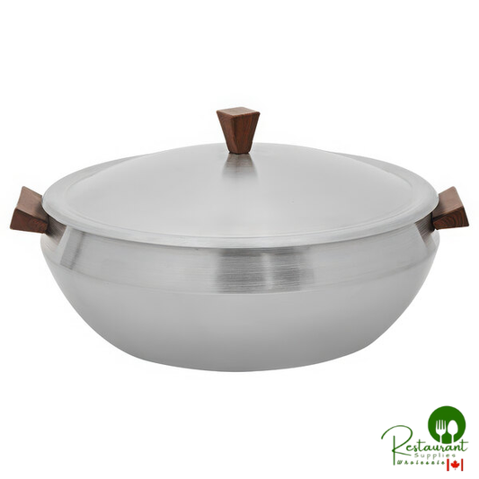 Prime Wynwood by Skyra 2.5 Qt. Stainless Steel Induction Serving Dish with Faux Wood Accents SK-14501180