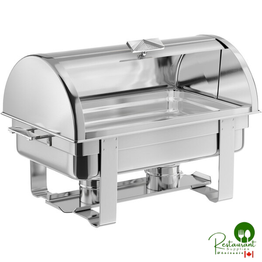 Deluxe 8 Qt. Full Size Chrome Accent Roll Top Chafer By Prime