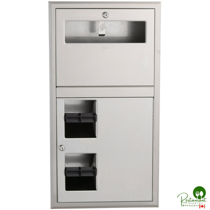 Bobrick B-34745 Recessed Toilet Seat-Cover and Toilet Tissue Dispenser - 17 3/16" x 3 15/16" x 30 5/8"