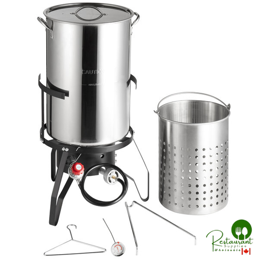 Pro 50 Qt. Outdoor Seafood Boiler / Steamer Kit with Stainless Steel Pot - 110,000 BTU