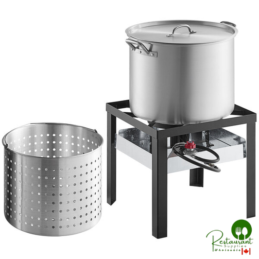 Pro 80 Qt. Aluminum Outdoor Seafood Boiler / Steamer Kit - 110,000 BTU