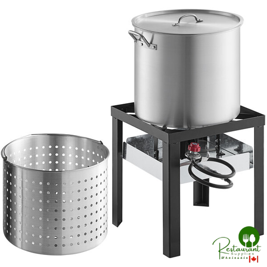 Pro 60 Qt. Aluminum Outdoor Seafood Boiler / Steamer Kit - 110,000 BTU