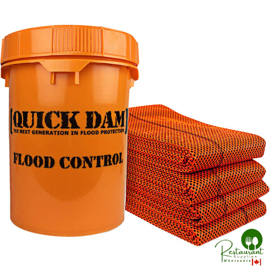 Quick Dam 10' Hi-Vis Water Barriers with Bucket QDGG10-4HV - 4/Pack