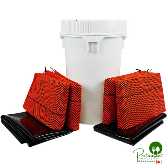 Quick Dam Drain Seal Slurry Kit with (4) 10' Hi-Vis Water Barriers and (2) Drain Seals QDGGDS-HV